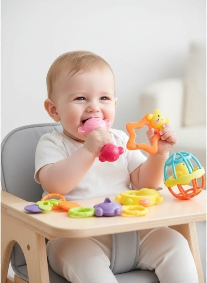 ZEESQUARE Baby Teether Toy Rattle Set Toddler Toy for New Born Baby - Image 3